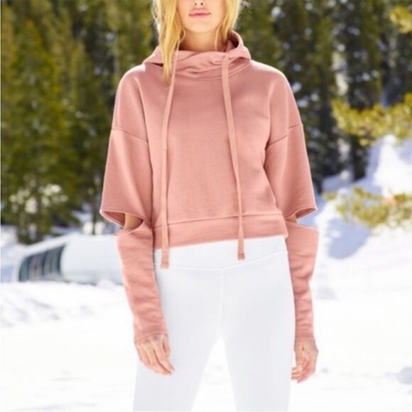 ALO Yoga Green Cropped Hoodie - Picture 2 of 10